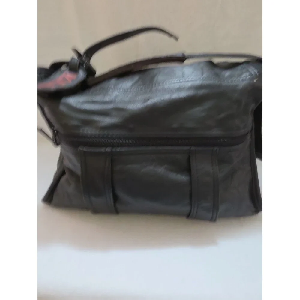 Tumi Black Leather Travel Bag Made in USA Toiletry Camera Utility Case READ